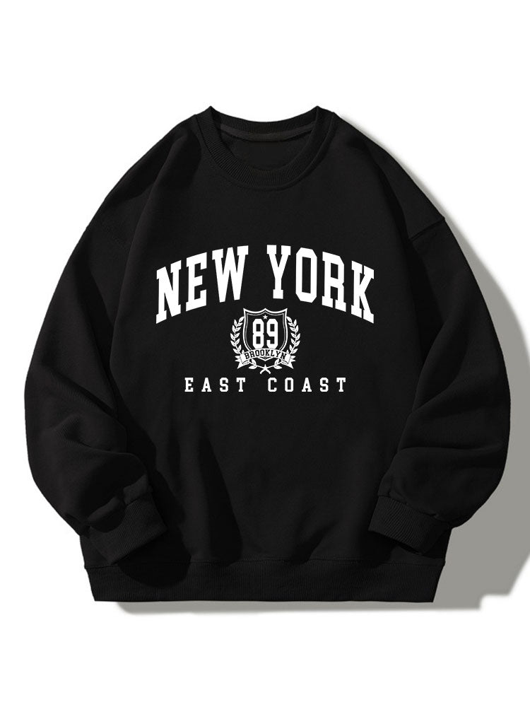 New York East Coast Print Relaxed Sweatshirt